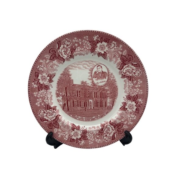 Alfred Meakin Old English Staffordshire Plate Red My Old Kentucky Home Design - Picture 1 of 5
